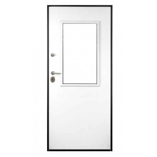 Porta Blindata Con Vetro Pannello Noce per Esterno Vetrata con Grata