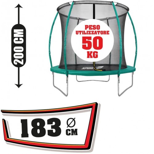 Trampolino Tappeto Elastico Per Esterno Con Rete Di Protezione Diametro 183cm Garlando Combi S 85980 Trampolino Tappeto Elastico Per Esterno Con Rete Di Protezione Diametro 183cm Garlando Combi S 85980