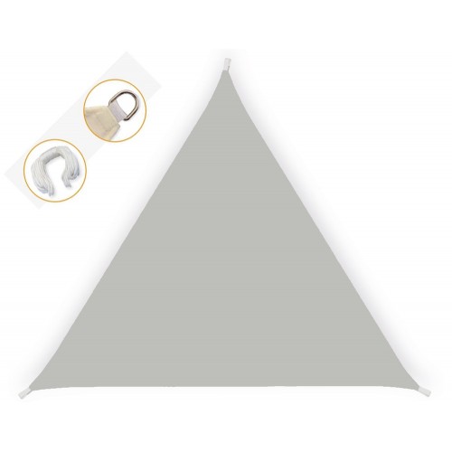 Vela Ombreggiante 5x5 Grigia Triangolare Tenda Parasole da Giardino Impermeabile