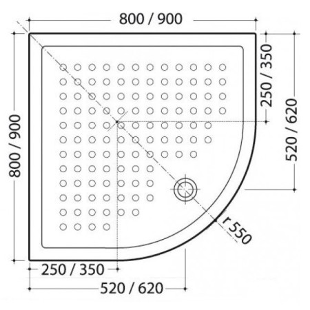 Box Doccia Tondo Semicircolare 80x80 90x90 cm 4 mm in Cristallo Vetro Scorrevole