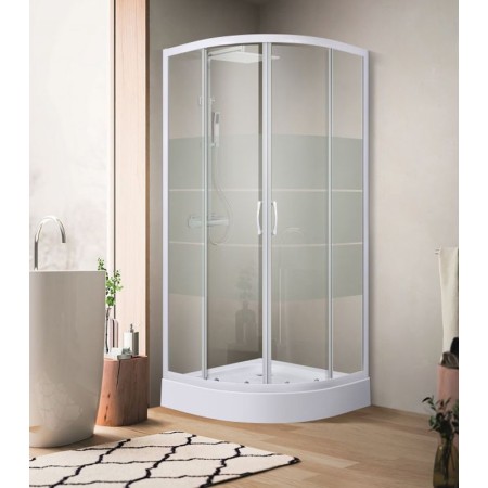 Box Doccia Tondo Semicircolare 80x80 90x90 cm 4 mm in Cristallo Vetro Scorrevole