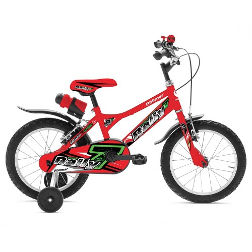 Bicicletta 14 Pollici da Bambino con Rotelle Pedali Bici Mountain Bike MTB Rossa
