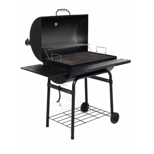 Barbecue a Carbonella Carbone con Affumicatore Coperchio BBQ Griglia Ghisa