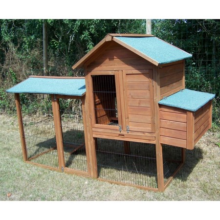 Gabbia Pollaio Casetta in Legno 5 - 8 Galline Voliera per Polli Volatili Faraone