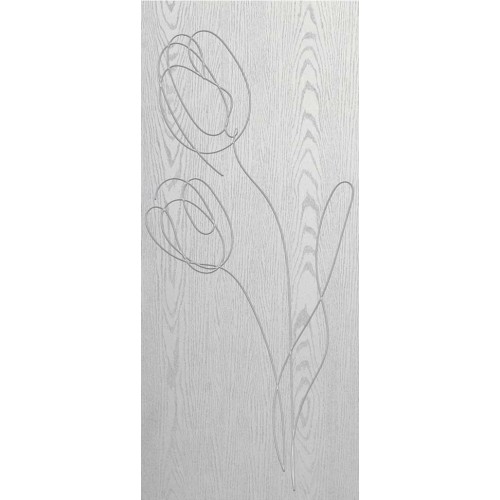 Pannello per Porta Blindata Disegno Tulipano Bianco in Vetroresina Pantografato