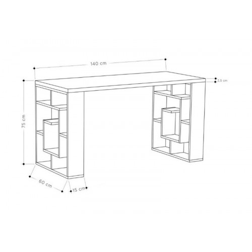Scrivania Moderna con Libreria Ripiani Scaffali Tavolo Porta PC per Ufficio Sala