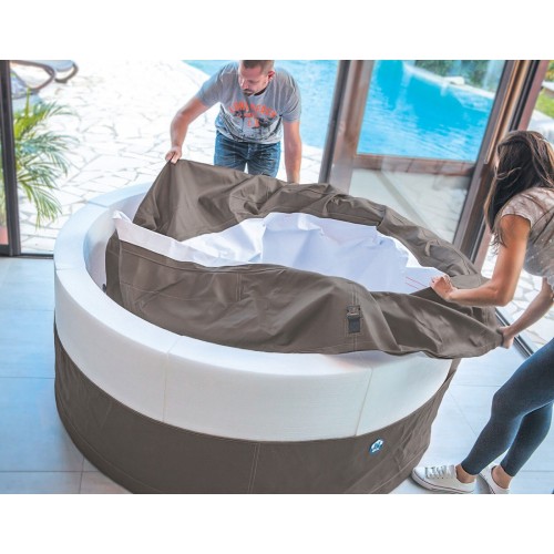 Copertura Termica Rotonda MSpa Per Spa 6 Persone – Grigio, Usata In Buone Condizioni
