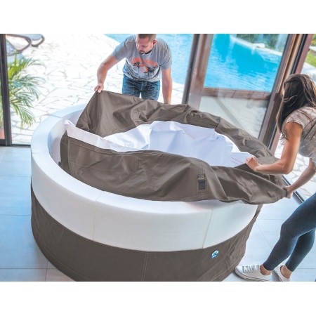 Piscina con Mobili Idromassaggio Spa 184x73 6 Persone Semi Rigida Rotonda