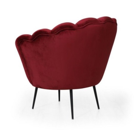 Poltroncina Poltrona a Conchiglia in Velluto Rosso da Ufficio Sala Sedia Moderna