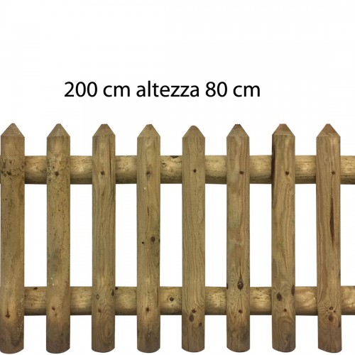 Steccato Bordura Aiuola 200 cm h 80 da Giardino Recinzione Staccionata in Legno