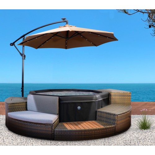 Piscina Vasca Idromassaggio Spa 193x73 con Mobili 6 Persone Filtro Semi Rigida