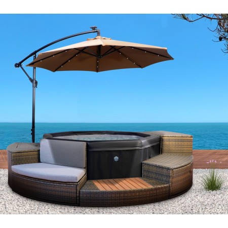 Piscina Vasca Idromassaggio Spa 193x73 con Mobili 6 Persone Filtro Semi Rigida