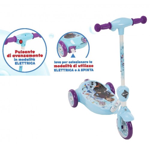 Monopattino Elettrico Frozen Bolle Sapone Scooter a Spinta 3 Ruote per Bambini
