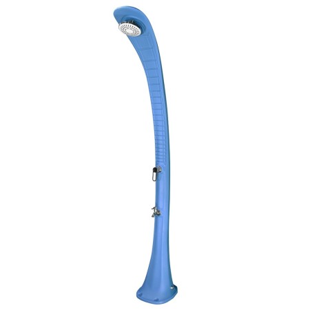 Doccia Solare da Giardino 32 litri Blu Miscelatore per Campeggio Esterno Piscina