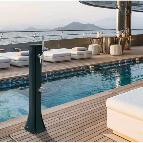 Doccia Riscaldamento Solare 23 litri Blu in Resina da Giardino Esterno Piscina