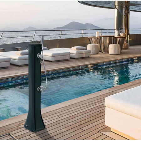 Doccia Riscaldamento Solare 23 litri Blu in Resina da Giardino Esterno Piscina