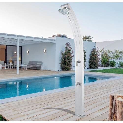 Doccia Solare da Giardino 30 litri in Alluminio Rosa per Esterno Casa Piscina