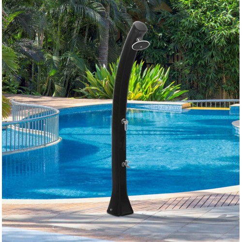 Doccia Solare da Giardino 44 litri Blu Miscelatore per Esterno Piscina Campeggio