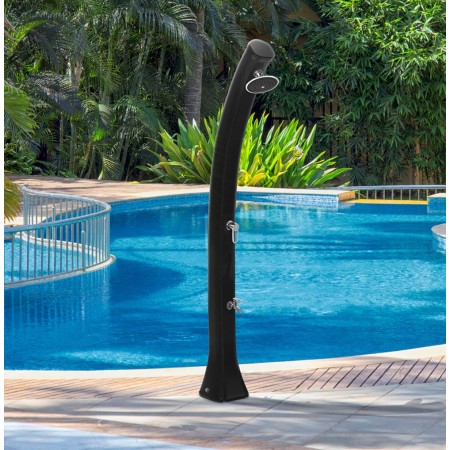 Doccia Solare da Giardino 44 litri Blu Miscelatore per Esterno Piscina Campeggio