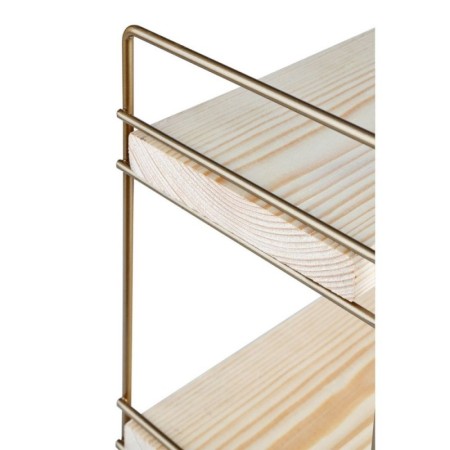 Scaffale Salvaspazio in Legno e Metallo da Bagno Mobiletto Trucchi Multiuso