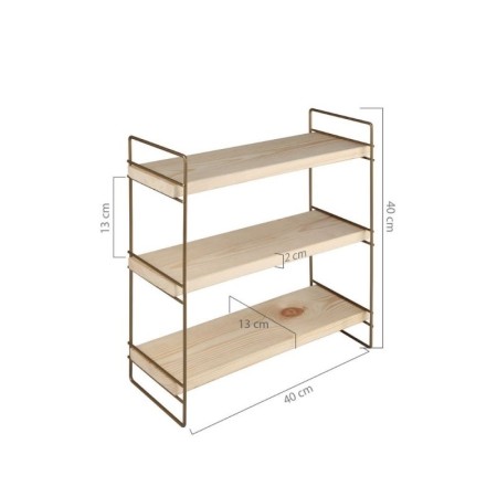 Scaffale Salvaspazio in Legno e Metallo da Bagno Mobiletto Trucchi Multiuso