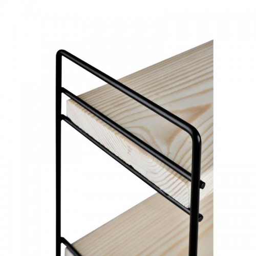 Mobile Scaffale per Trucchi da Bagno Multiuso in Metallo Nero Legno Salvaspazio