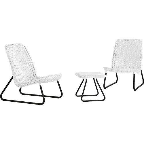 Salottino Bianco da Esterno Resina 2 Posti Economico Interno Tavolino Poltrone