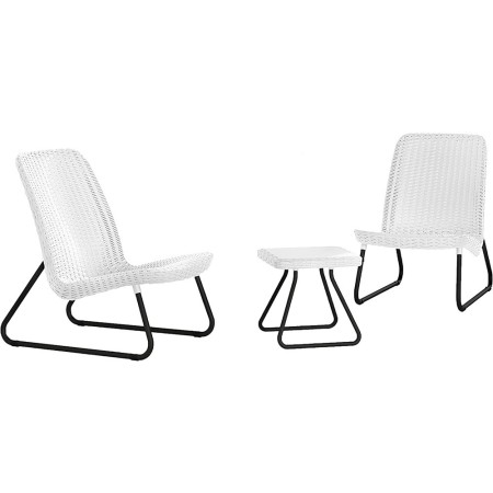 Salottino Bianco da Esterno Resina 2 Posti Economico Interno Tavolino Poltrone