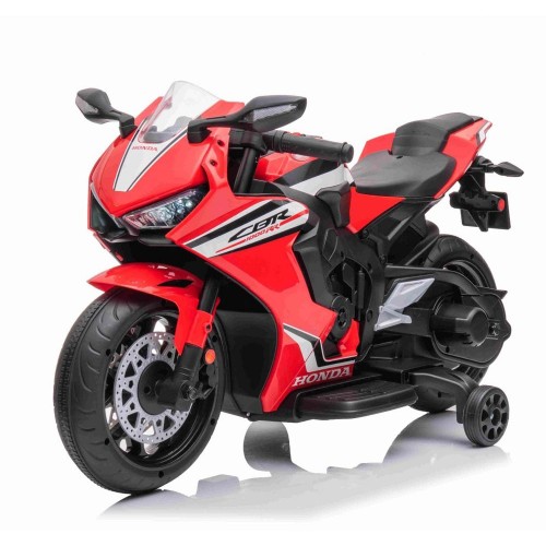 Moto Elettrica a Batteria Honda CBR Rossa per Bambini Cavalcabile Suoni