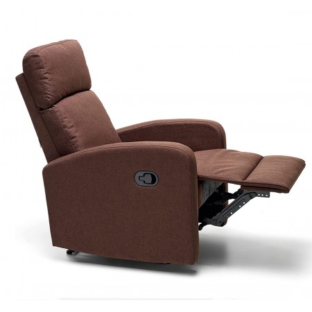 Poltrona Reclinabile Marrone Manuale Letto con Poggiapiedi | BricoShop24
