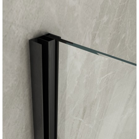Parete Doccia Walk In Scorrevole 100 120 140 160 180 Box 8mm Profili Neri