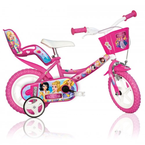 Bicicletta per Bambina 12 Pollici Princess 2 3 4 Anni con Rotelle
