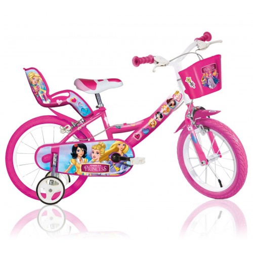 Bicicletta per Bambina 16 Pollici Princess 4 5 6 7 Anni con Rotelle