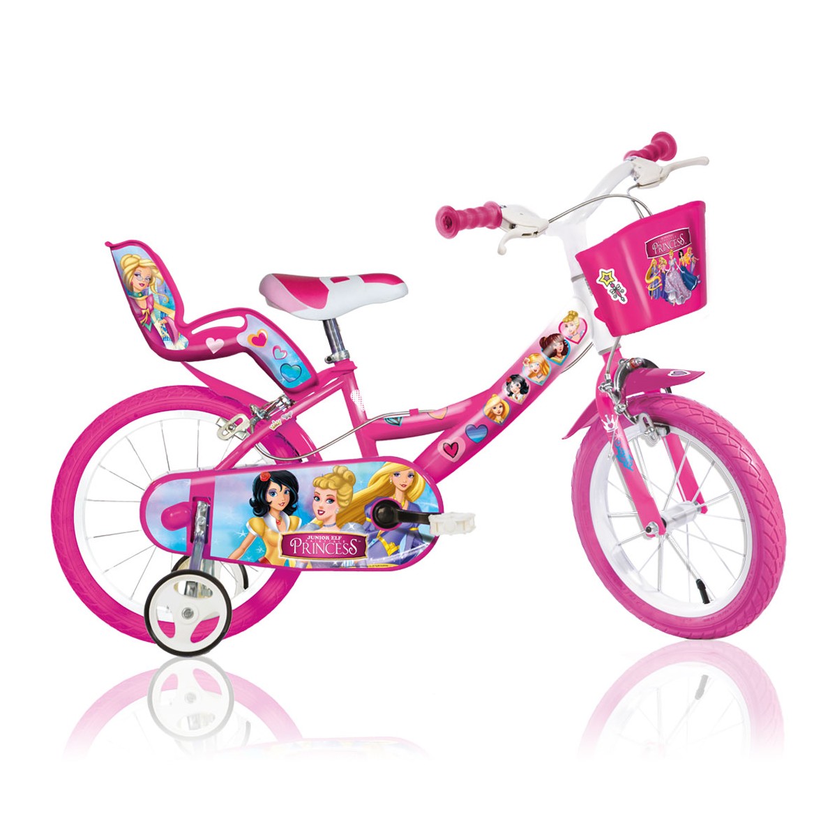 Bicicletta per Bambina 16 Pollici Princess 4 5 6 7 Anni Rotelle