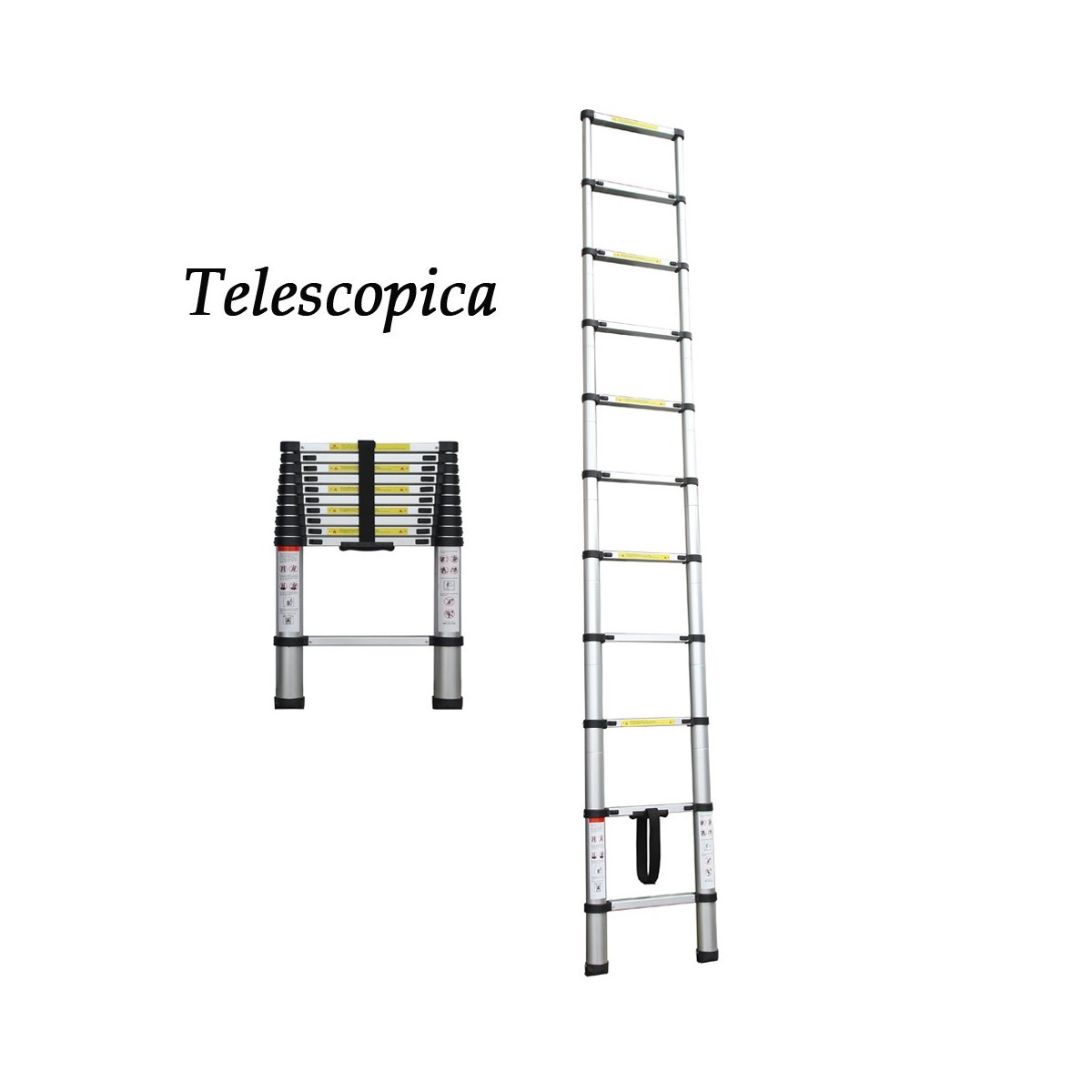 Scala Telescopica 10 Gradini Estensibile in Alluminio Scaletta Allungabile  290