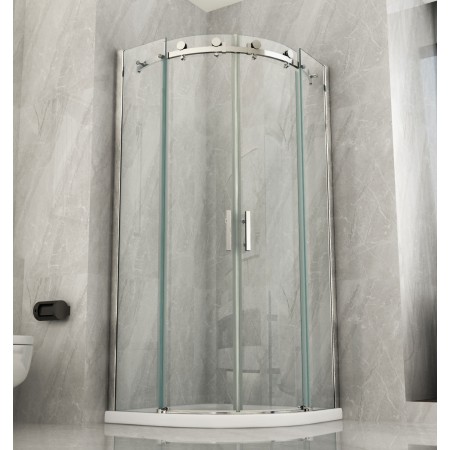 Box Doccia 80x80 90x90 8 mm 2 Ante Scorrevole Tondo Circolare in Vetro Cristallo