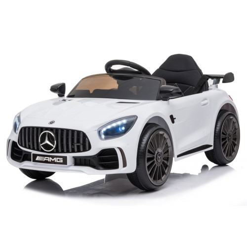 Mercedes GTR AMG Auto Macchina Elettrica Bambini Batteria 12 V colore bianco