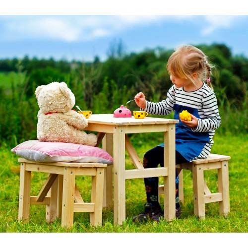 Tavolo in Legno per Bambini da Picnic Tavolino Pic Nic con 2 Panche
