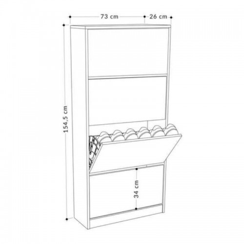 Scarpiera 4 Ante a Ribalta Doppie Salvaspazio Legno Grigio | BricoShop24