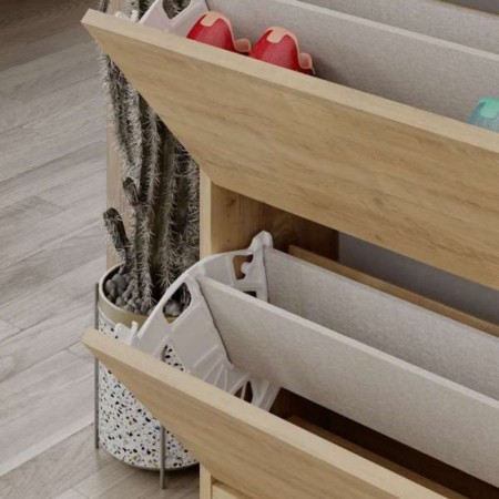 Scarpiera 4 Ante a Ribalta Doppie Legno Rovere Chiaro | BricoShop24