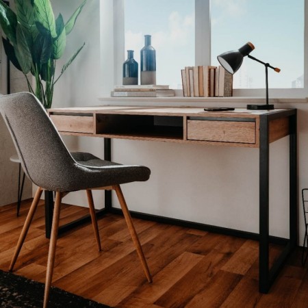 Scrivania Moderna Antracite da Ufficio in Legno e Ferro | BricoShop24