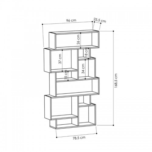 Libreria Orizzontale Verticale Bifacciale Moderna Cemento | BricoShop24