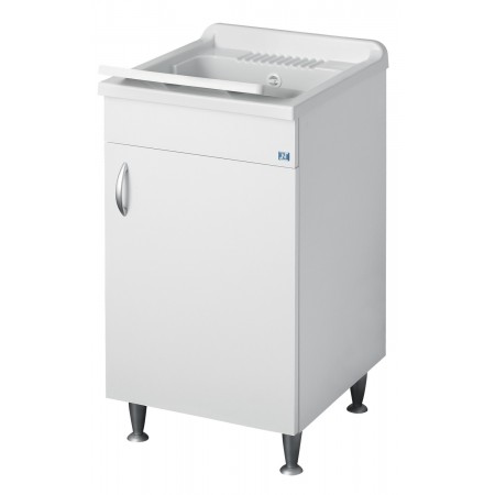 Lavabo Pilozzo Mobile Lavatoio in Legno 50x50 per Lavanderia con Sifone | Bricoshop24