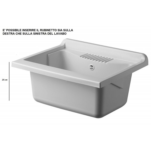 Lavandino Lavatoio per Esterno con Mobiletto 60x60 Pilozzo in Resina | Bricoshop24
