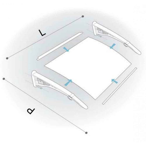Pensilina 100x80 in Policarbonato Alveolare Trasparente Modulare | BricoShop24