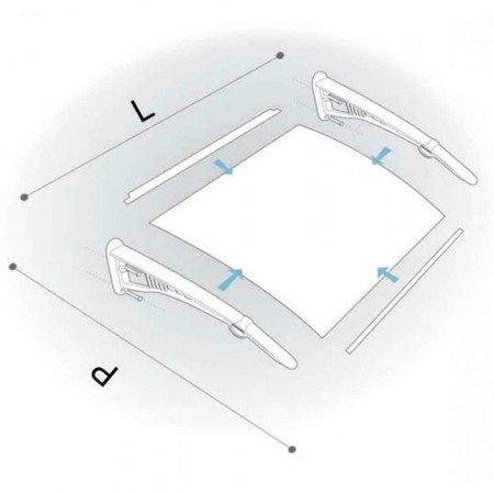 Pensilina 100x80 in Policarbonato Alveolare Trasparente Modulare | BricoShop24