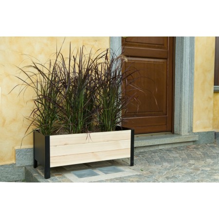 Fioriera in Legno da Giardino Terrazzo Rettangolare Vaso 58x36 | BricoShop24