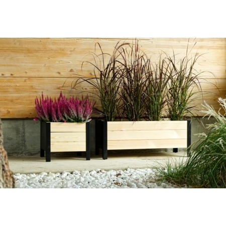 Fioriera in Legno da Giardino Terrazzo Rettangolare Vaso 58x36 | BricoShop24