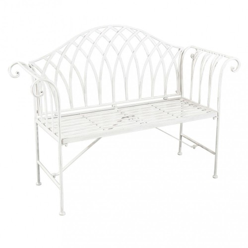Panchina in Metallo Bianca da Esterno per Giardino | Bricoshop24