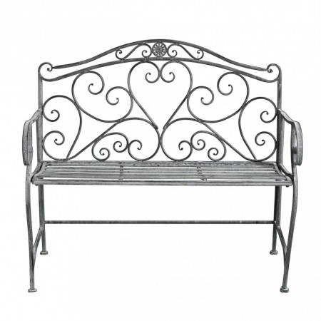 Panchina in Metallo Bianca Ossidato da Esterno per Giardino | Bricoshop24